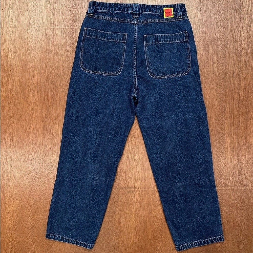 Empyre Relaxed Fit Skate Jeans 32 Dark Wash Blue Denim Double Knee 100 Cotton - Picture 10 of 11